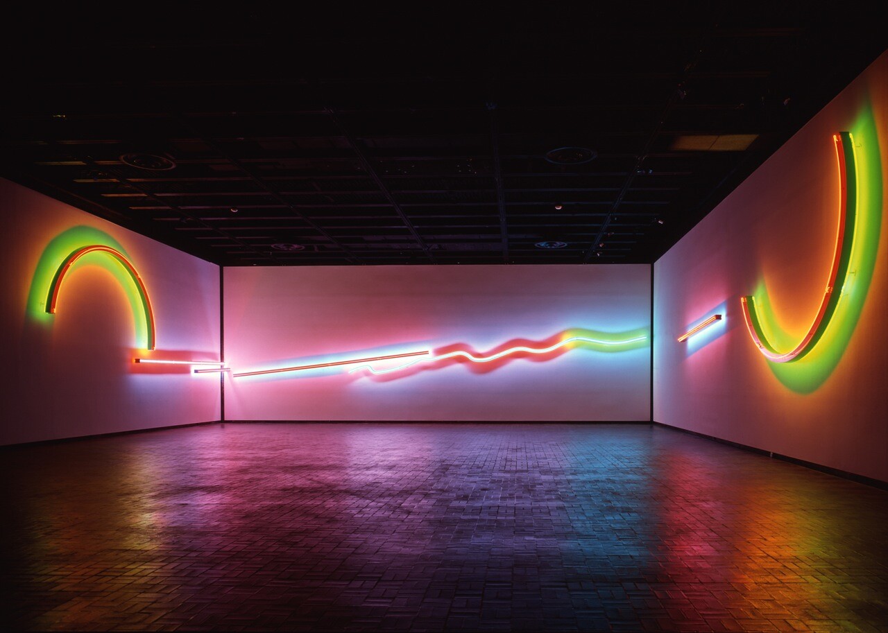 Stephen Antonakos: Proscenium / Bending Light: Neon Art from 1965 to Now -  e-flux Education