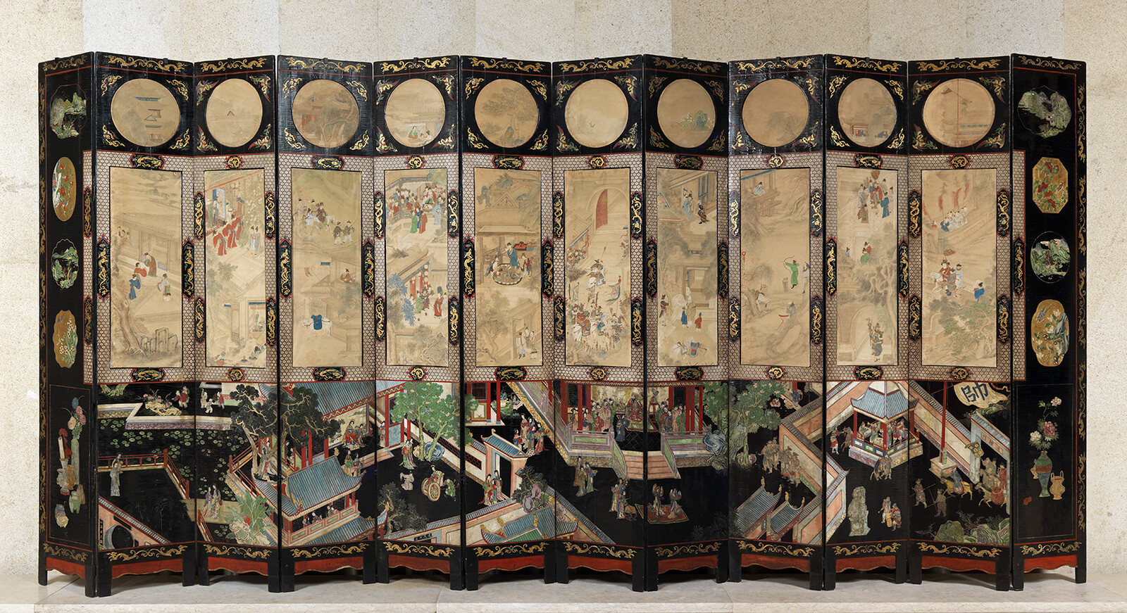 in paraventi, fondazione prada milan exhibits 70 folding screens from 17th  to 21st centuries